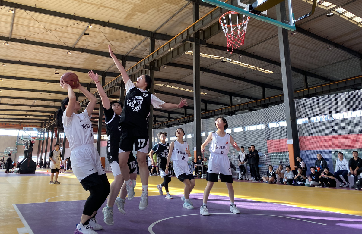 安阳市三中男女篮球队荣获安阳市五环体育杯中小学篮球联赛冠军